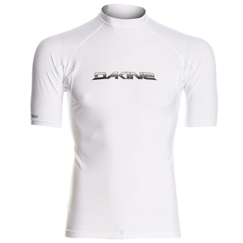 White Dakine Heavy Duty short sleeve rash guard with logo