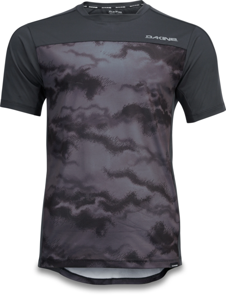 Dakine Syncline short sleeve mountain bike jersey in dark gray camouflage pattern