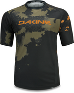 Dakine Thrillium short sleeve jersey in dark olive camouflage with orange logo