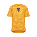 Fox Racing Ranger TruDri short sleeve mountain bike jersey in yellow camo pattern
