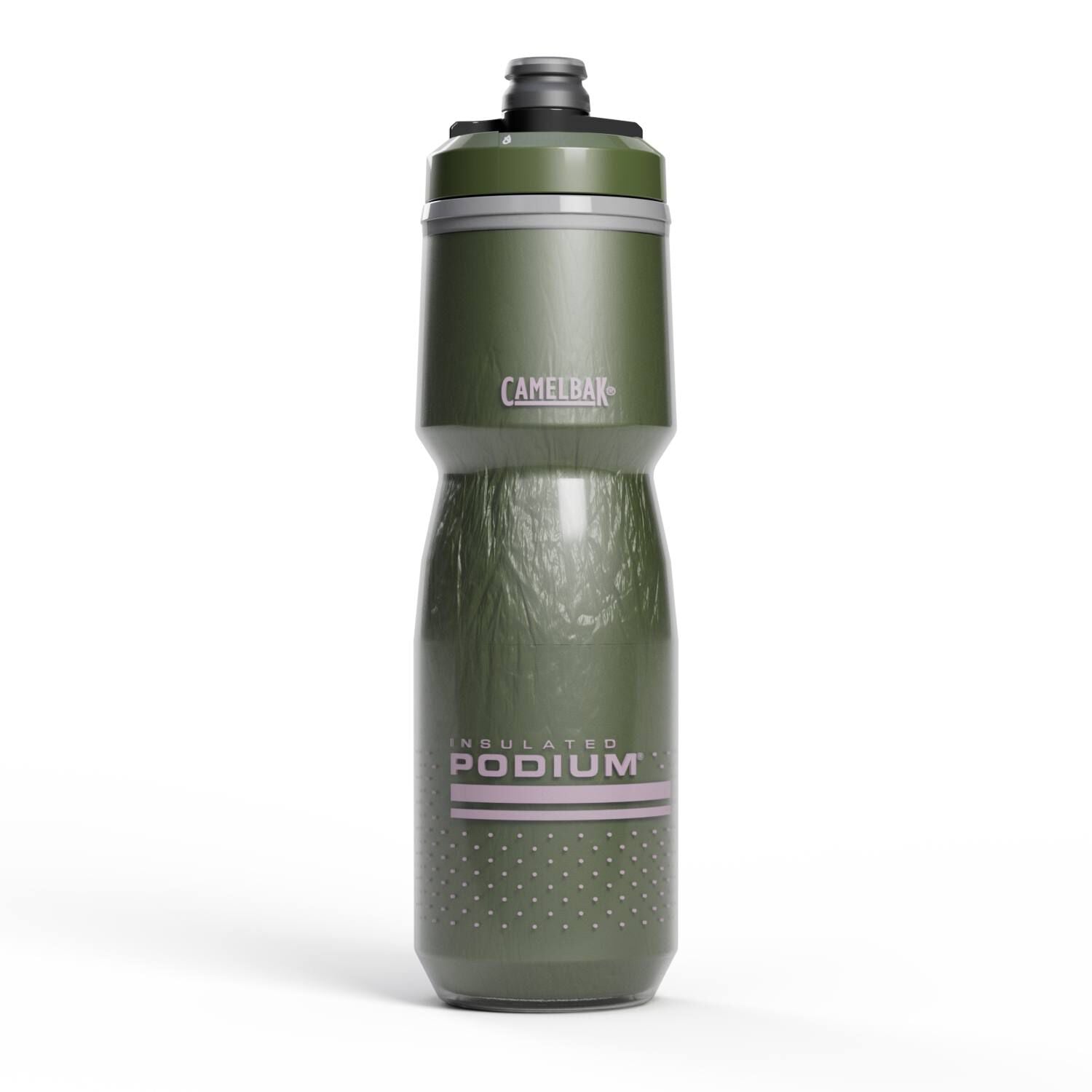 CamelBak Podium insulated water bottle in olive green with black cap