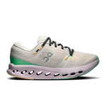 On Cloudsurfer 2 women's running shoe in pearl colorway with purple sole