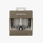 Shimano Saint PD-G8040 flat pedals shown in official retail packaging box on white background
