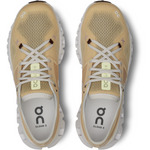 On Cloud X 3 running shoes in Savannah and Frost colorway, top view