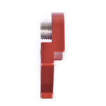 Red Wheels Manufacturing derailleur hanger with threaded metal insert on white background
