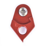 Red Wheels Manufacturing derailleur hanger with mounting holes and machined aluminum finish