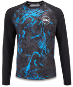 Dakine Dropout long sleeve jersey in cyan scribble pattern with blue paint splashes