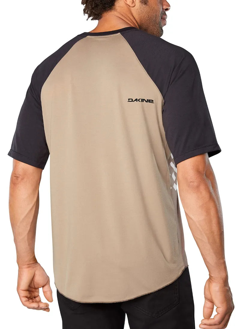 Back view of Dakine Dropout jersey in golden glow with dark raglan sleeves