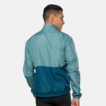 Pearl Izumi Quest Barrier Men's Jacket in Lapis colorway, front and back view
