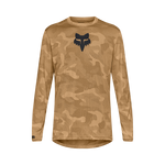 Fox Ranger Long Sleeve Jersey in tan desert camouflage pattern with black Fox head logo