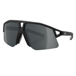 KOO HYPE Black Matt cycling sunglasses with dark lenses on white background