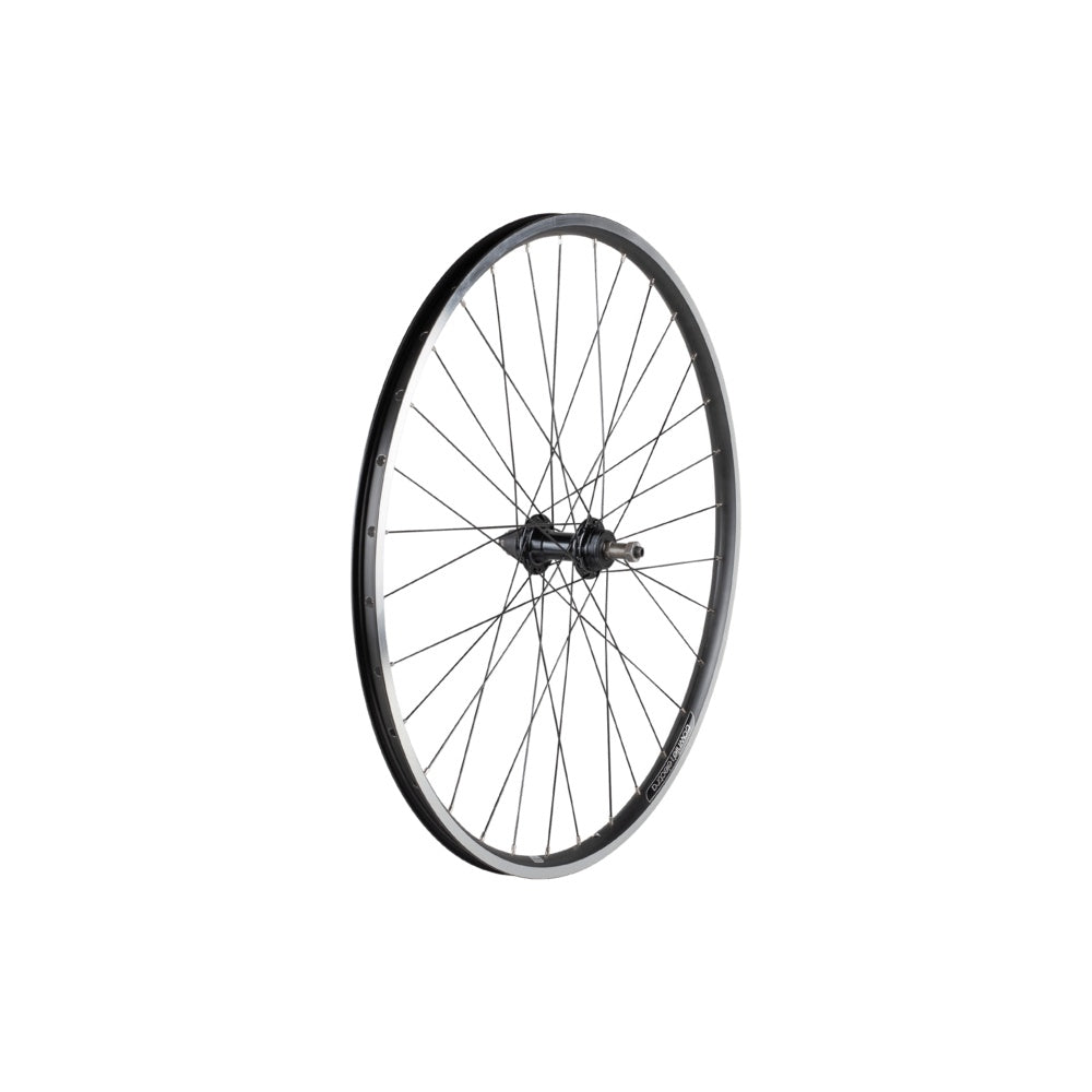 Black Electra Townie 7D 26 inch rear bicycle wheel with spokes and hub