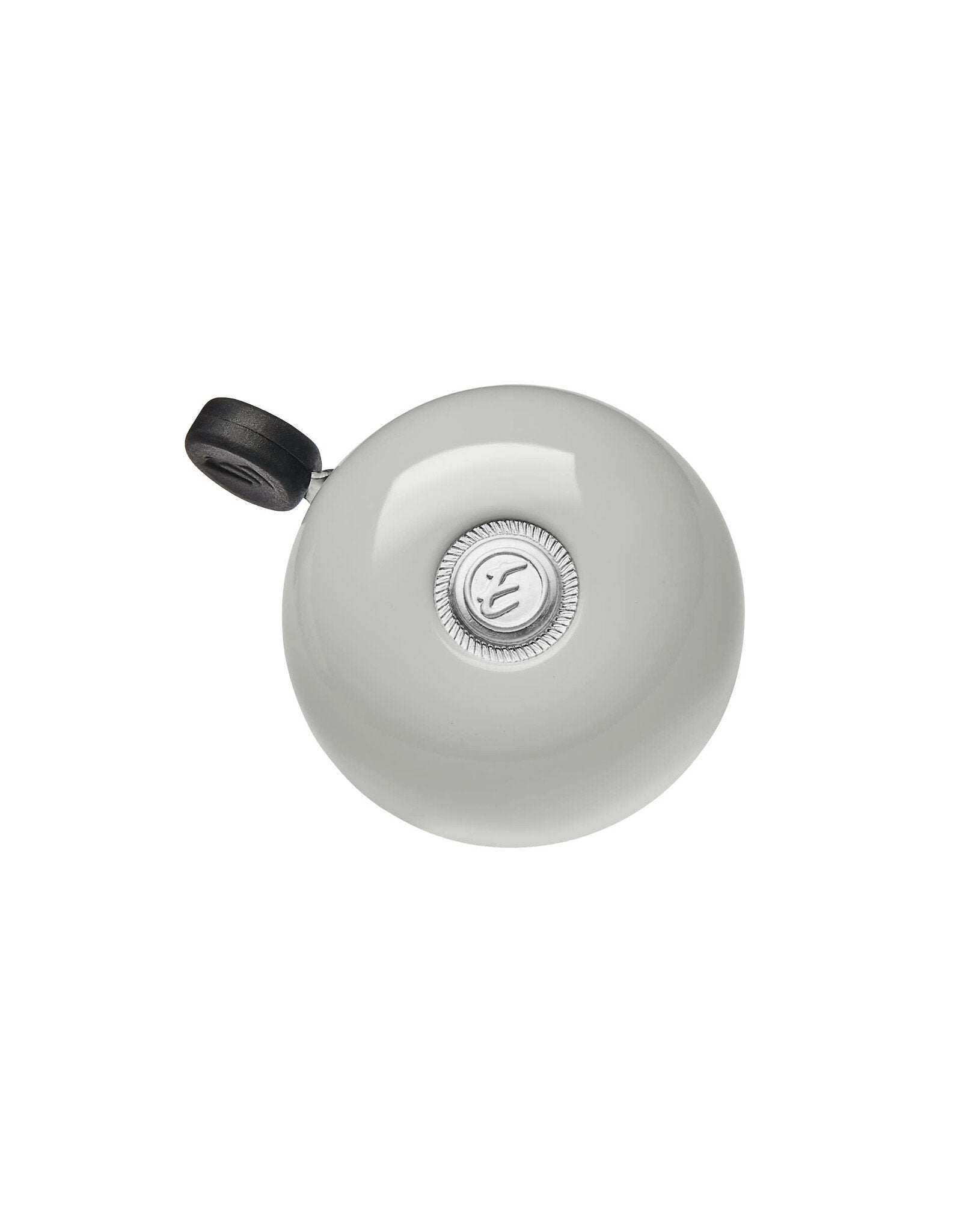 Electra bicycle bell in light gray with black thumb trigger