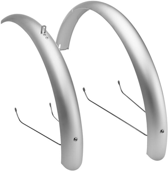 Electra aluminum bicycle fender set in silver with mounting hardware