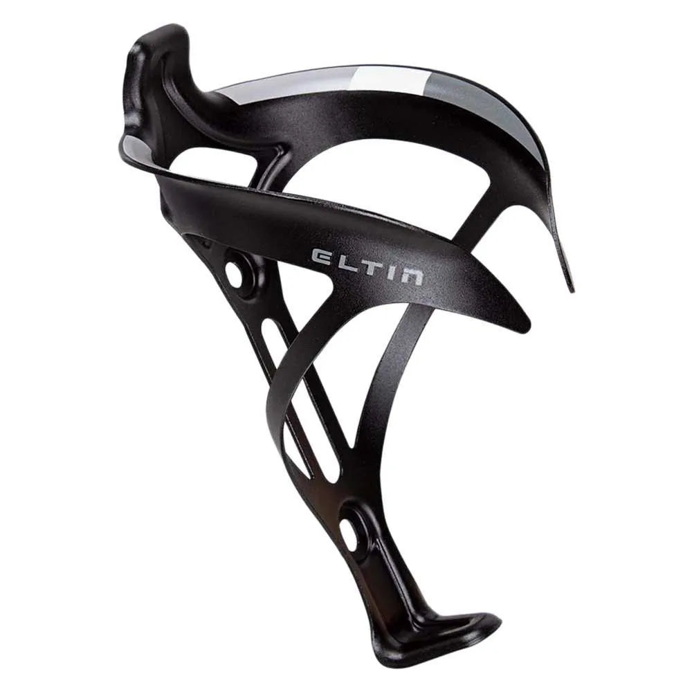 Eltin black aluminum bicycle bottle cage with professional studio lighting