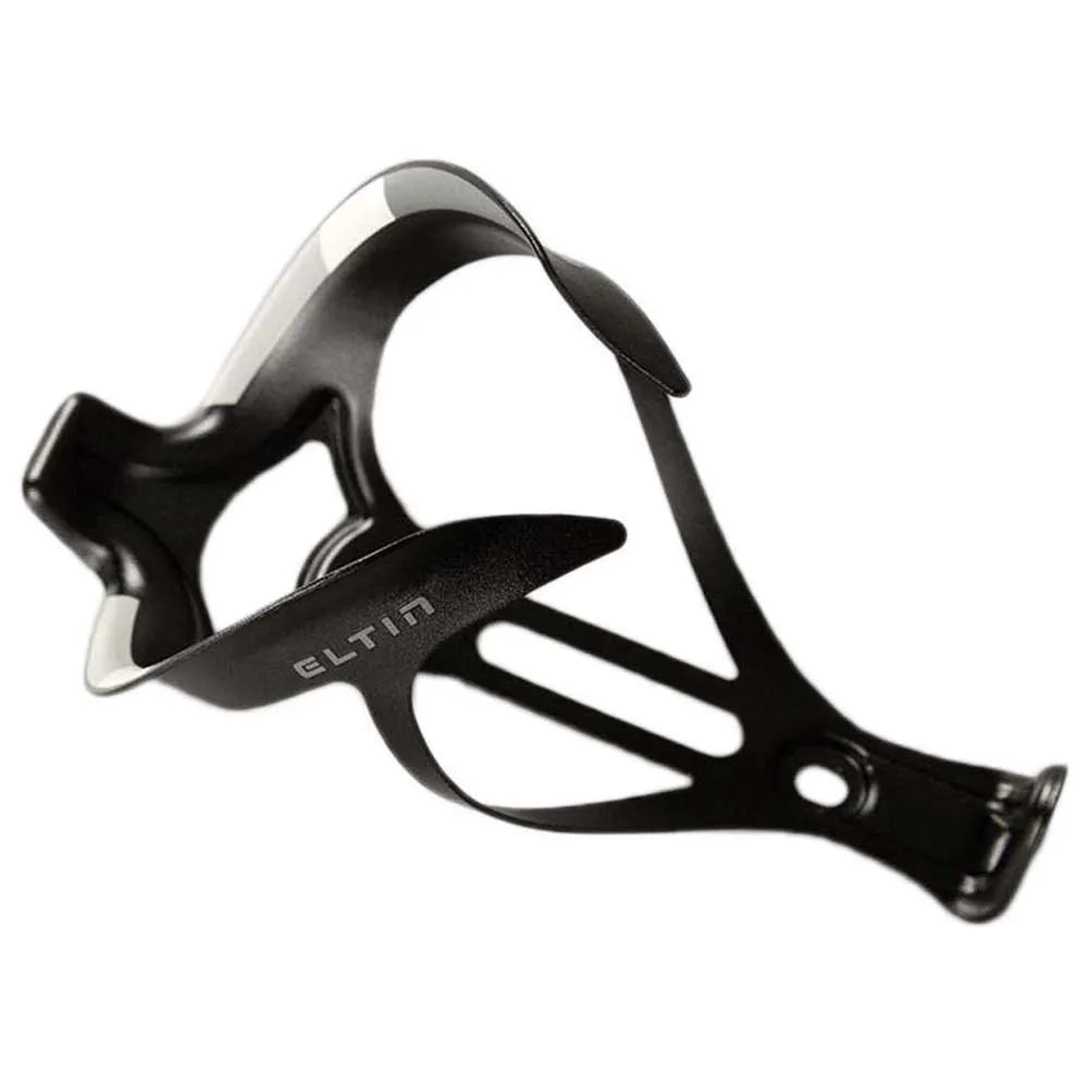 Eltin black aluminum bicycle bottle cage with sleek curved design