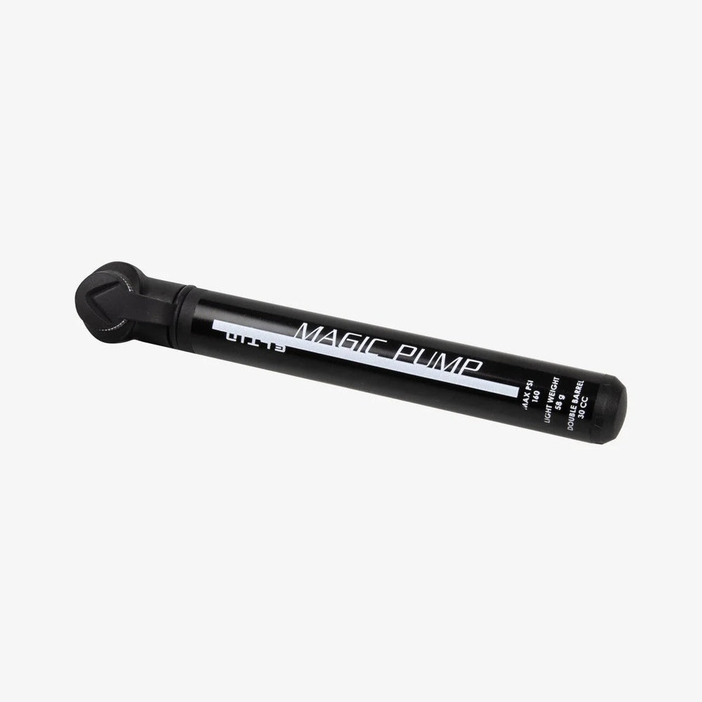 Black Eltin Magic Pump bicycle tire pump with white branding text