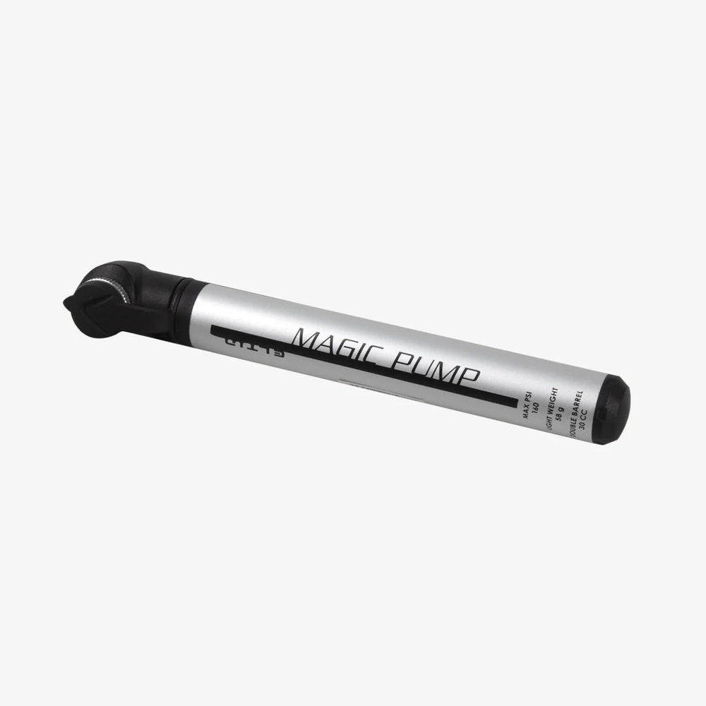 Eltin Magic Pump bicycle pump in silver matte finish with black handle