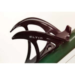Black Eltin bicycle bottle cage with aerodynamic design and brand logo