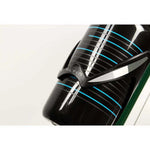 ELTIN Track bottle cage in black with blue and white stripes on clean background