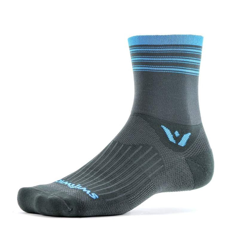 Swiftwick Aspire Four Socks - Stripe Gray/Blue