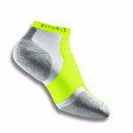 Experia Micro Mini athletic sock in electric yellow with gray reinforced heel and toe
