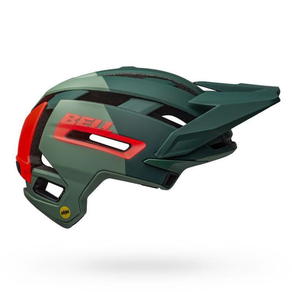 Bell Super Air Mips Helmet Matte/Gloss Green/Infrared Medium