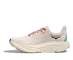 HOKA Arahi 8 women's running shoe in rose cream colorway with pink laces