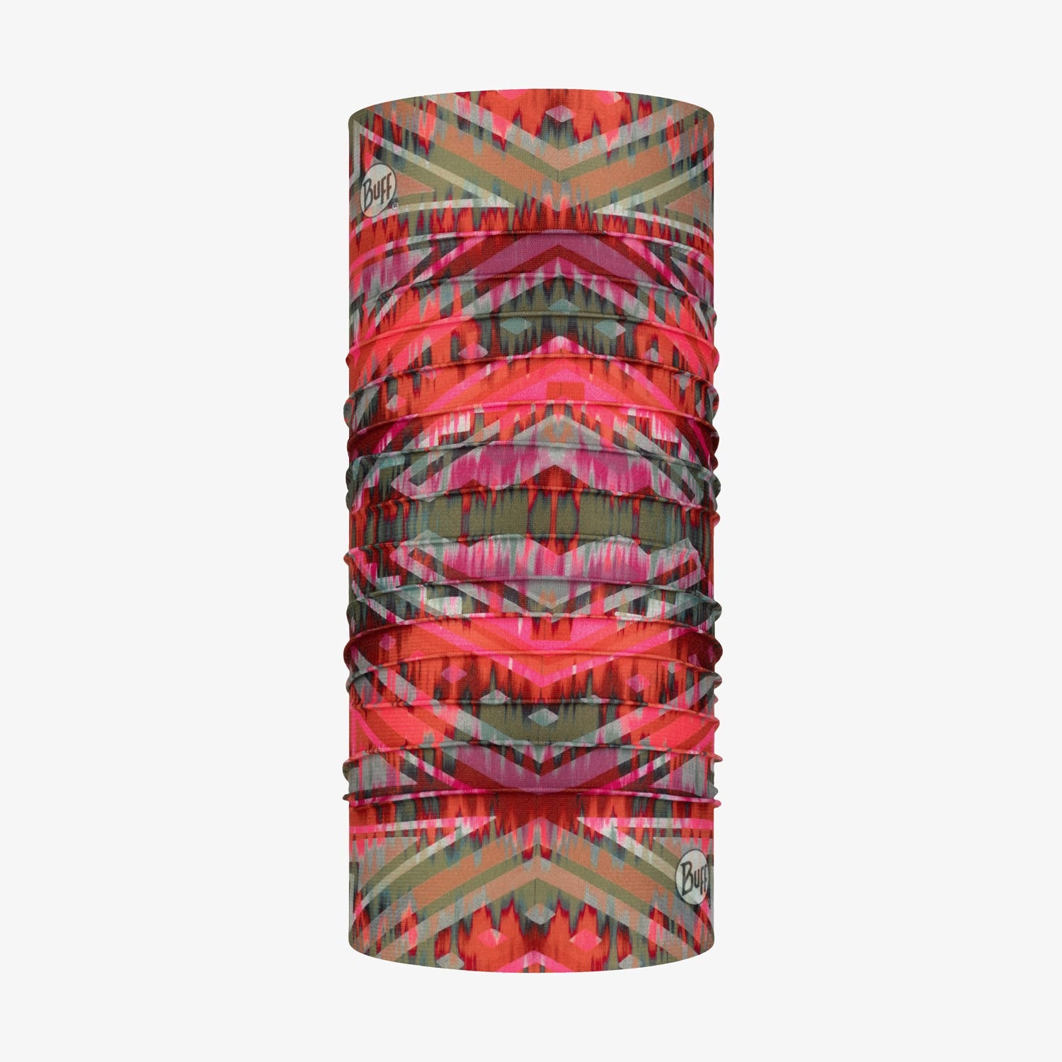 Buff Cool Net UV+ tubular headwear in Wild Multi geometric pattern with vibrant colors