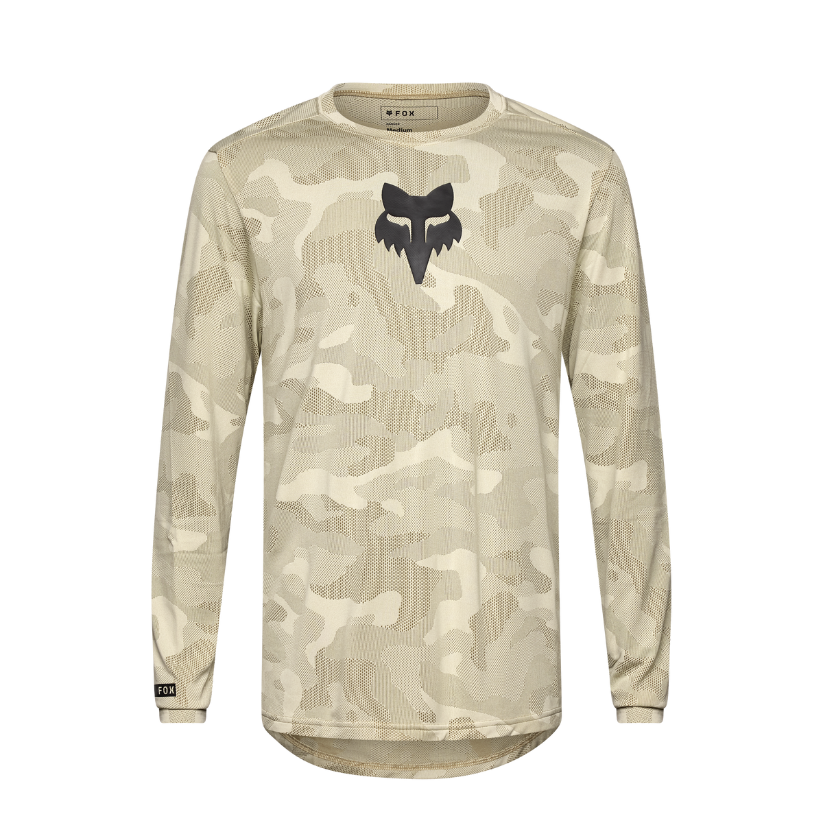 Fox Ranger Long Sleeve Jersey in sand desert camouflage pattern with black Fox logo