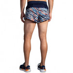 Brooks Sherpa 3-inch Split Short in Motion Print shown from behind on male model