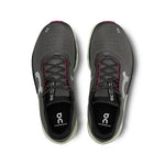 On Cloudmonster 2 running shoes in asphalt gray with lime green sole accents