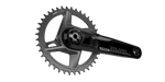 SRAM Rival 1X crankset with black chainring and crank arm on white background