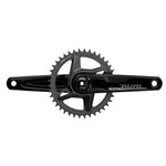 SRAM Rival 1x crankset with black finish and chainring on white background