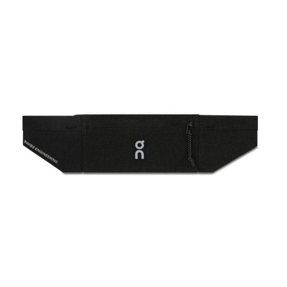 On Speed Belt Unisex running waist belt in black with On logo and zipper pocket