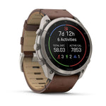 Garmin Fenix 9 Pro smartwatch displaying activity tracking data with 6 activities and total distance