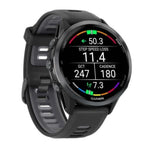 Garmin Forerunner® 970 Carbon Gray DLC Titanium with Black Case and Black/Translucent Whitestone Band