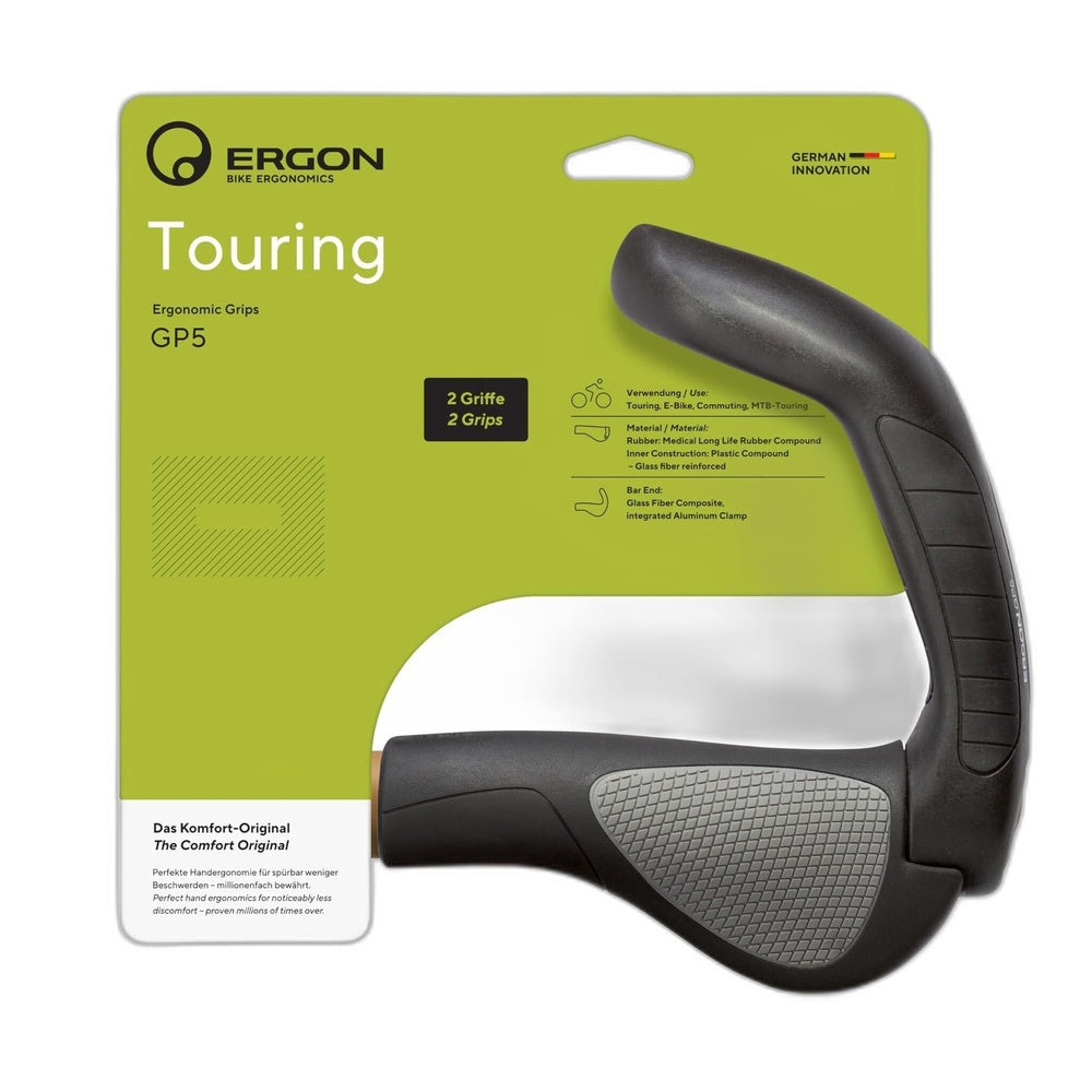Ergon GP5 Grips - Lock-On, Twistshift, Small, Black/Gray