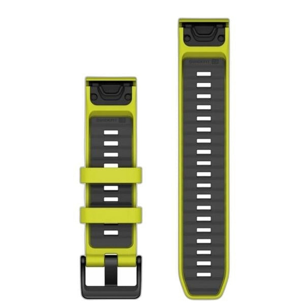 Garmin QuickFit® 22 Watch Bands QuickFit® 22 Watch Bands, Amp Yellow/Graphite Silicone