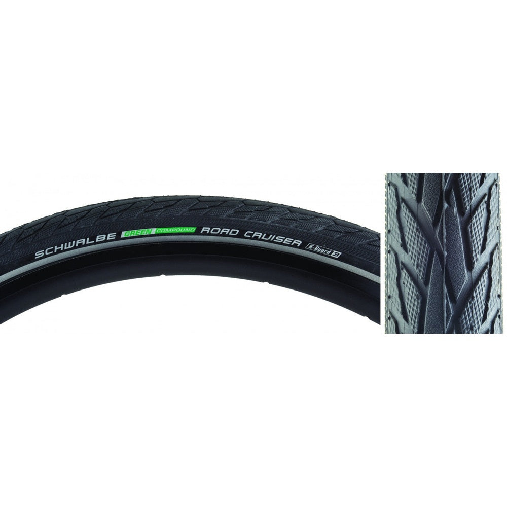 TIRES SCHWALBE ROAD CRUISER ACTIVE TWIN K-GUARD 27.5x1-5/8 BK/BSK/REF GN-COMPOUND WIRE