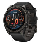 Garminfenix 8 Pro – 47 mm, AMOLED fēnix® 8 Pro – 47 mm, AMOLED, Sapphire, Carbon Gray DLC Titanium with Black/Pebble Gray Silicone Band