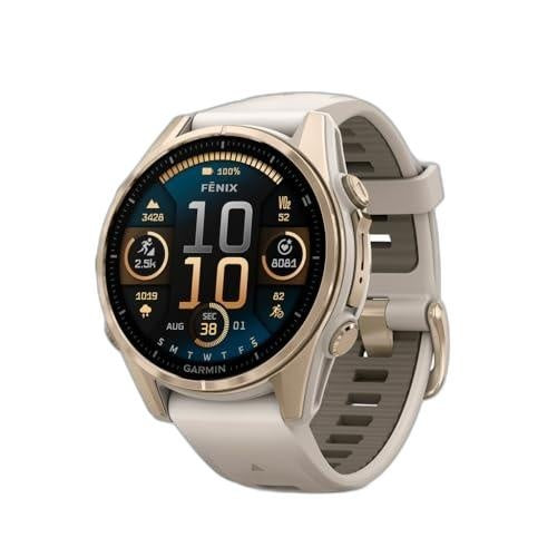 Garmin fēnix 8 – 51 mm, Solar Sapphire, Titanium with Amp Yellow/Graphite Silicone Band