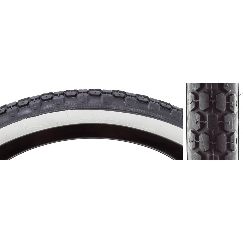 TIRE SUNLT 26x2.125 BK/WH CRUISER K80 WIRE