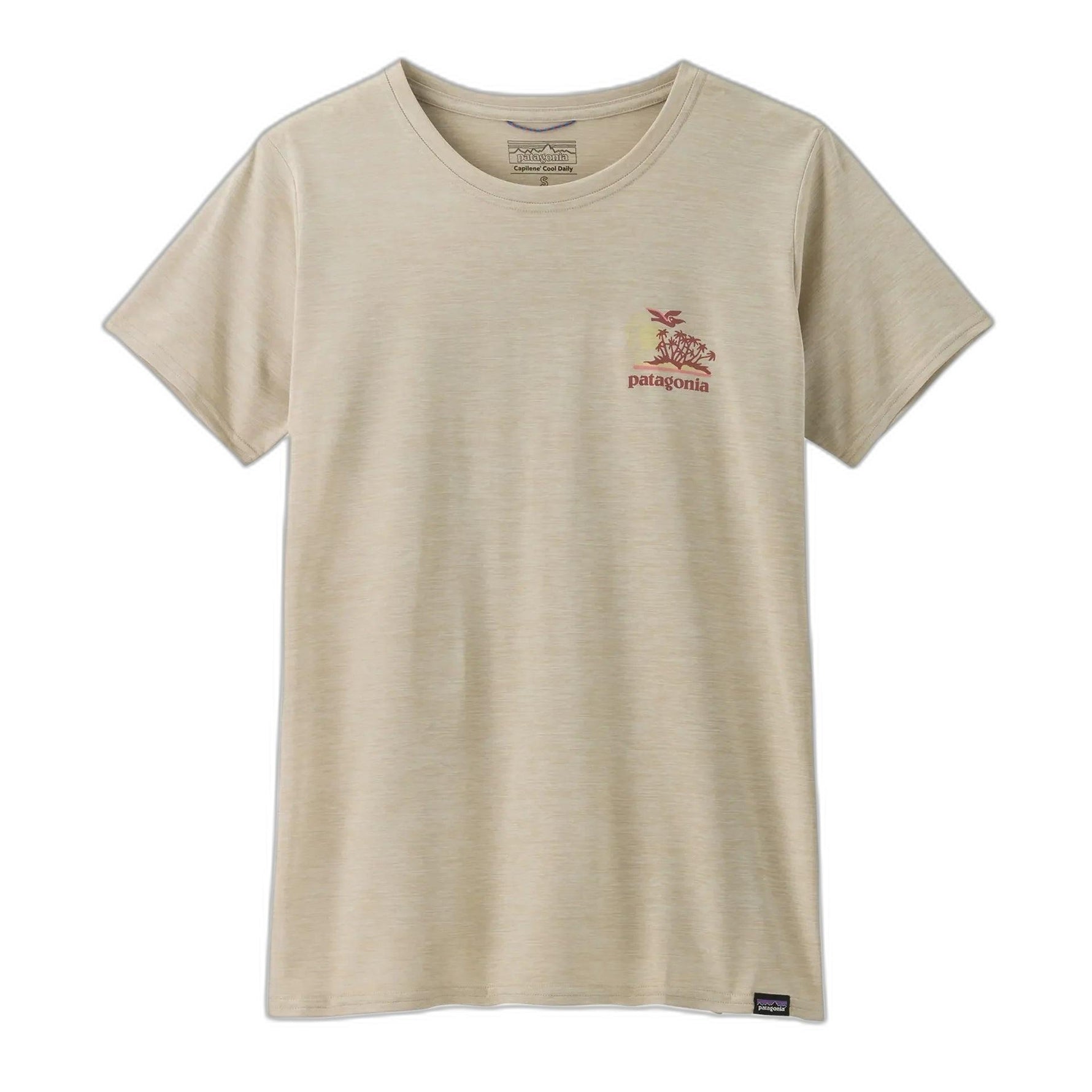 W's Cap Cool Daily Graphic Shirt - Waters Palm Island: Pumice X-Dye S