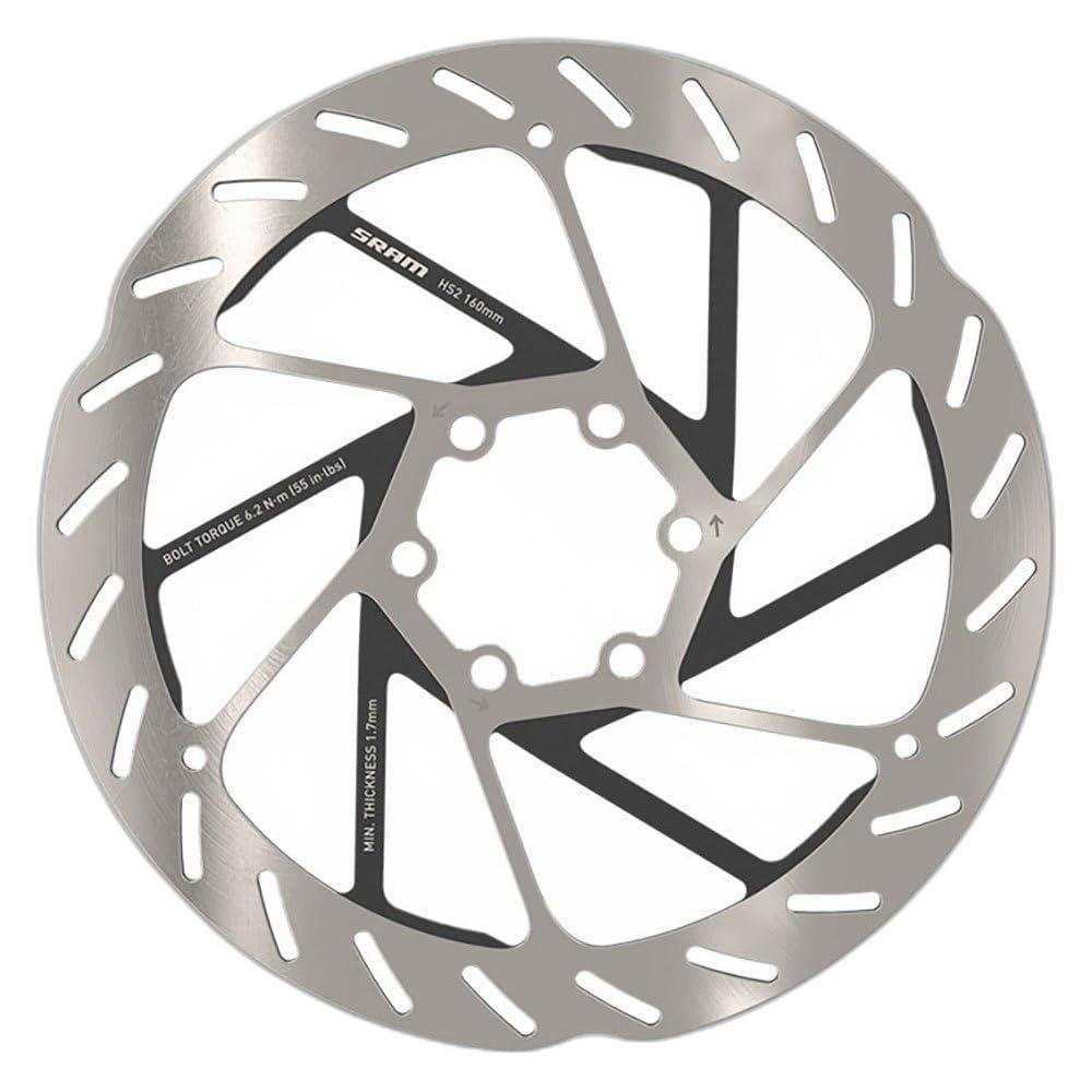 BRAKE PART SRAM DISC ROTOR 160 HS2 6B ROUNDED w/STL BOLTS SL/BK