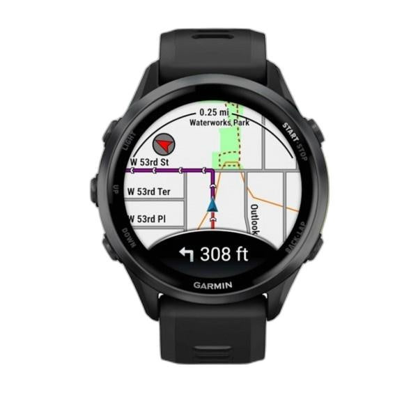 Garmin Forerunner® 970 Carbon Gray DLC Titanium with Black Case and Black/Translucent Whitestone Band