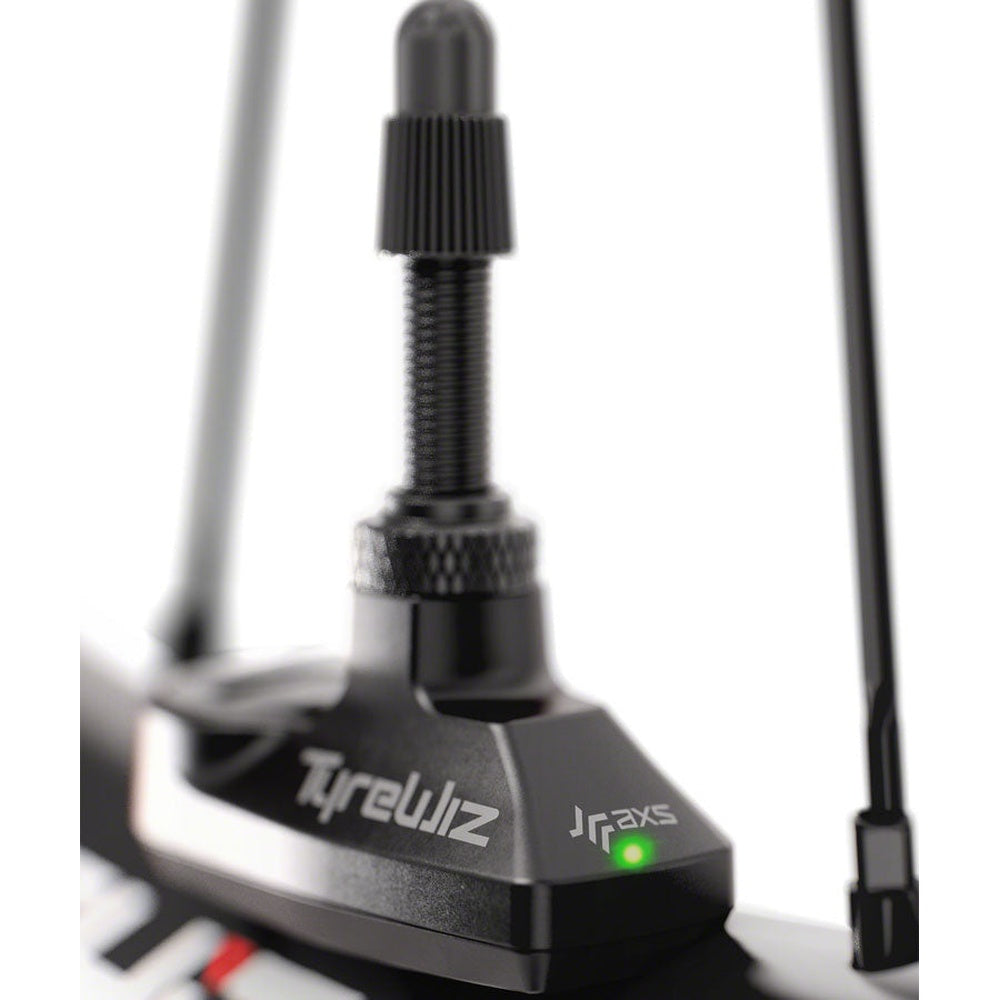 Quarq TyreWiz 2.0 Air Pressure Sensor for Presta Valve (included 2 sensors w/ batteries, 2 rubber bumpers and a rim depth guage) - Valves are not included