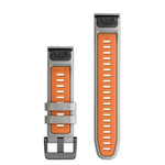 Garmin QuickFit® 22 Watch Bands, Fog Gray/Ember Orange Silicone