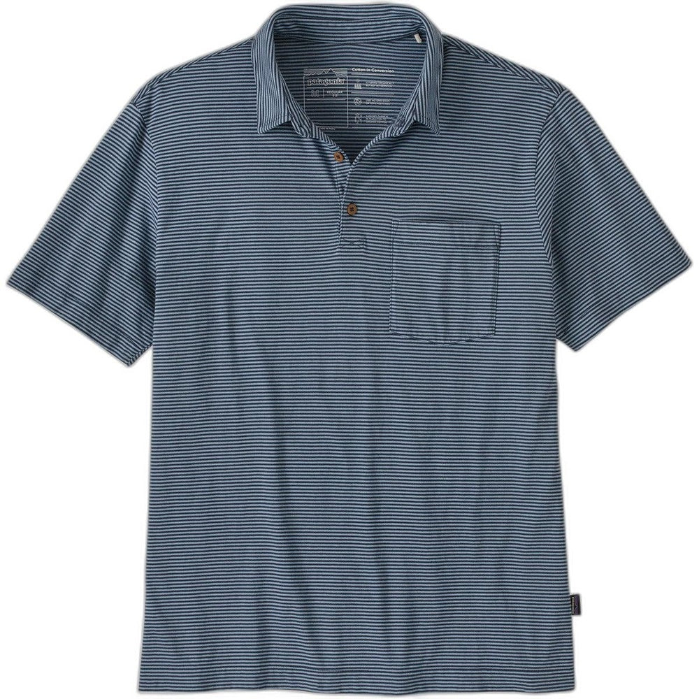 M's Daily Polo Fathom Stripe: New Navy XL