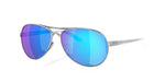 Oakley Feedback Polished Chrome Prizm Sapphire Polarized Sunglasses